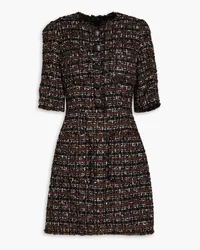 Dolce & Gabbana Button-embellished tweed mini dress - Black Black