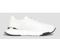 Metallic leather sneakers - White