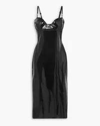 Versace Embellished latex midi dress - Black Black