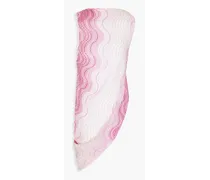 Asymmetric metallic intarsia-knit top - Pink