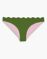 Marysia Santa Barbara reversible textured stretch-crepe low-rise bikini briefs - Green Green