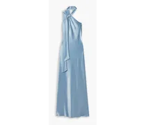 Ushuaia satin halterneck gown - Blue