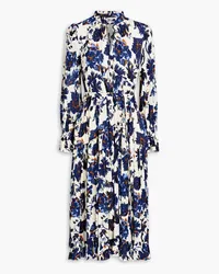 Diane von Furstenberg Rome gathered floral-print fil coupé crepe midi dress - White White