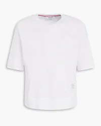 Thom Browne Striped ribbed cotton T-shirt - Pink Pink