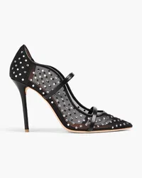 Malone Souliers Maureen 10 crystal-embellished mesh pumps - Black Black