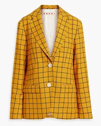 Marni Checked wool-jacquard blazer - Yellow Yellow