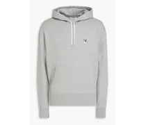 Appliquéd French cotton-terry hoodie - Gray