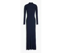 Lenzuolo ribbed-knit turtleneck maxi dress - Blue