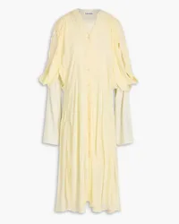 Acne Studios Layered crepon midi dress - Yellow Yellow