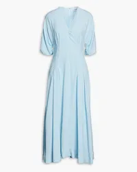 3.1 phillip lim Pleated satin-crepe midi dress - Blue Blue