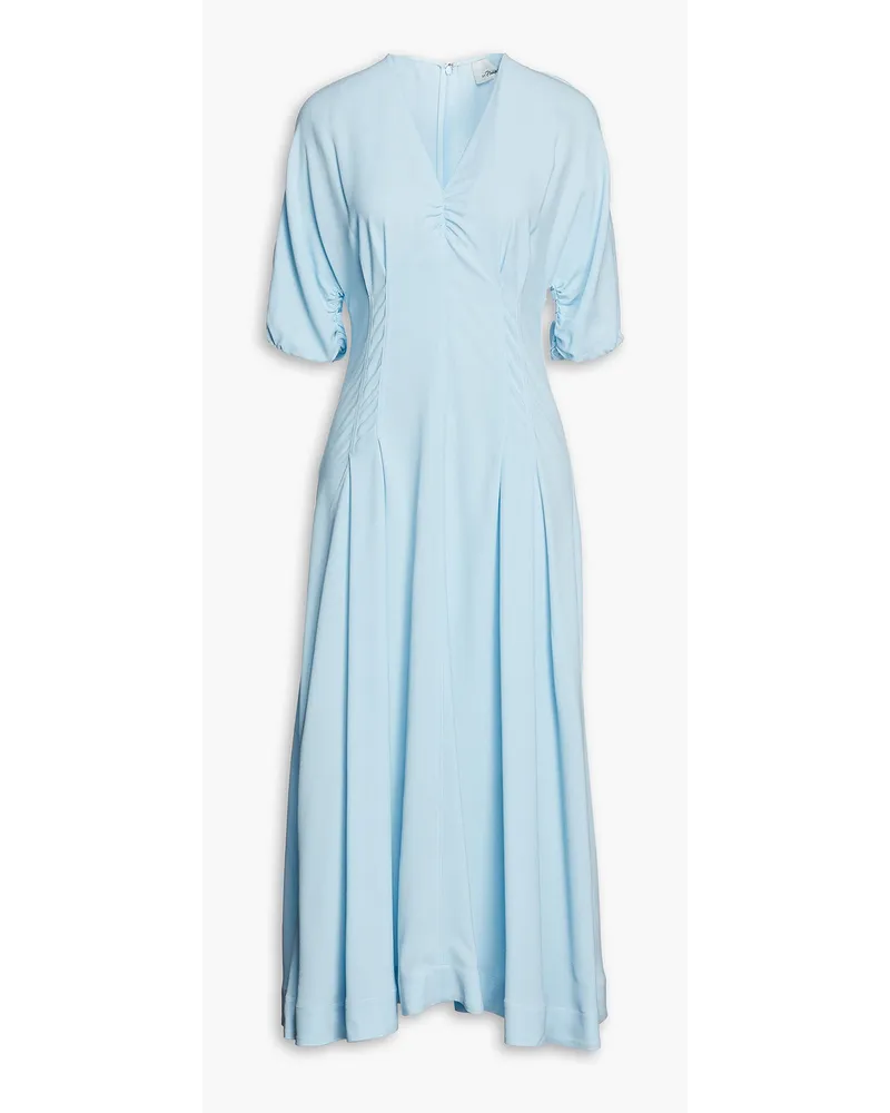 3.1 phillip lim Pleated satin-crepe midi dress - Blue Blue