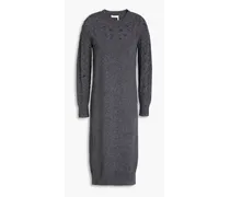 Distressed knitted midi dress - Gray