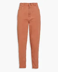 Brunello Cucinelli Cotton-blend twill tapered pants - Orange Orange