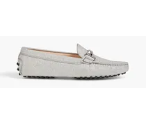 Double T glittered suede loafers - Metallic