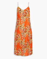 Emilio Pucci Printed silk crepe de chine midi slip dress - Orange Orange