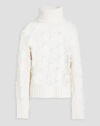 Autumn Cashmere Embellished pointelle-knit cashmere sweater - White White