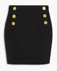 Balmain Button-embellished crepe mini skirt - Black Black