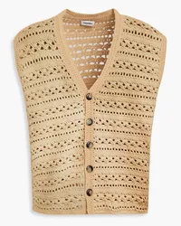 Nanushka Andor crochet-knit cotton-blend vest - Neutral Neutral