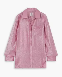 Rosie Assoulin Glittered crepe shirt - Pink Pink