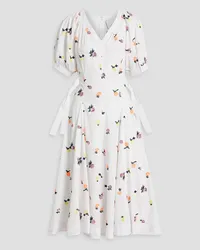 3.1 phillip lim Embellished cotton-poplin midi dress - White White