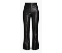 Leather bootcut pants - Black