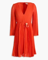 Zimmermann Pleated chiffon mini dress - Red Red