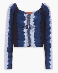 Altuzarra Adan off-the-shoulder cutout pintucked tie-dyed top - Blue Blue