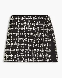 16ARLINGTON Minerva crystal-embellished satin-twill mini skirt - Black Black