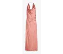Sutton draped satin halterneck gown - Pink