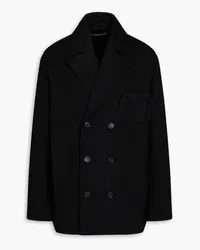 Jacquemus Double-breasted wool-twill peacoat - Black Black