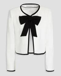 Alice + Olivia Alice Olivia - Kidman cropped bow-detailed crepe jacket - White White