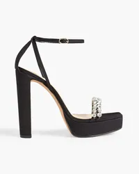 Alexandre Birman Agnes crystal-embellished faille platform sandals - Black Black