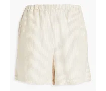 Maye striped modal and linen-blend shorts - Neutral