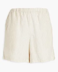 Rag & Bone Maye striped modal and linen-blend shorts - Neutral Neutral