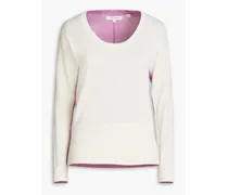 Bella two-tone cotton sweater - White