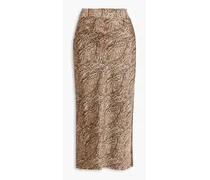 Maisy paisley-print satin midi skirt - Neutral