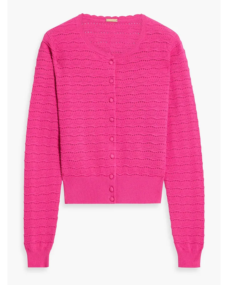 Pointelle-knit cardigan - Pink
