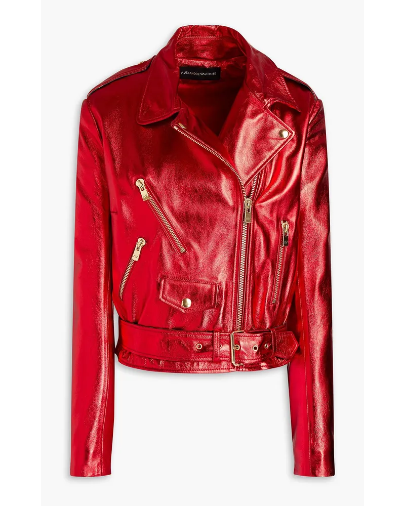 Alexandre Vauthier Metallic pebbled-leather jacket - Red Red