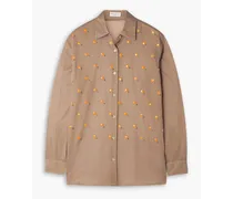 Studded cotton-voile shirt - Brown
