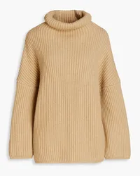 Maje Ribbed alpaca-blend turtleneck sweater - Neutral Neutral