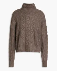 Autumn Cashmere Cropped cable-knit turtleneck sweater - Neutral Neutral