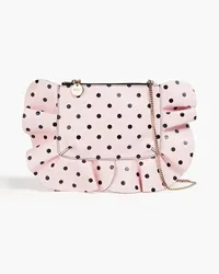 RED Valentino Ruffled polka-dot leather cross-body bag - Pink Pink