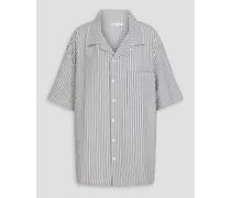 Striped chambray shirt - White