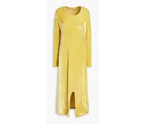 Velvet midi dress - Yellow