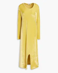 Jil Sander Velvet midi dress - Yellow Yellow