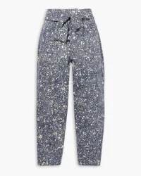 Ulla Johnson Otto printed high-rise tapered jeans - Blue Blue