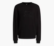 Embroidered cotton-fleece sweatshirt - Black