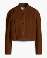 LE 17 SEPTEMBRE Oversized pleated wool-blend felt jacket - Brown Brown