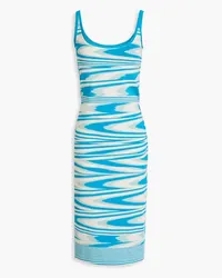 Missoni Space-dyed crochet-knit dress - Blue Blue