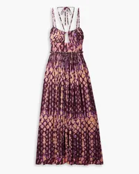 Ulla Johnson Freya cutout tie-dyed cotton-jersey midi dress - Purple Purple